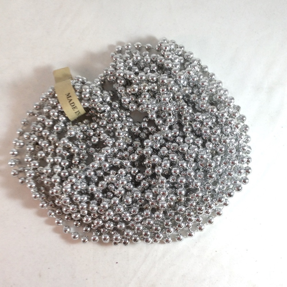 Mardi Gras Beads Silver 12 Strands Beads Decorations Parade Crafts